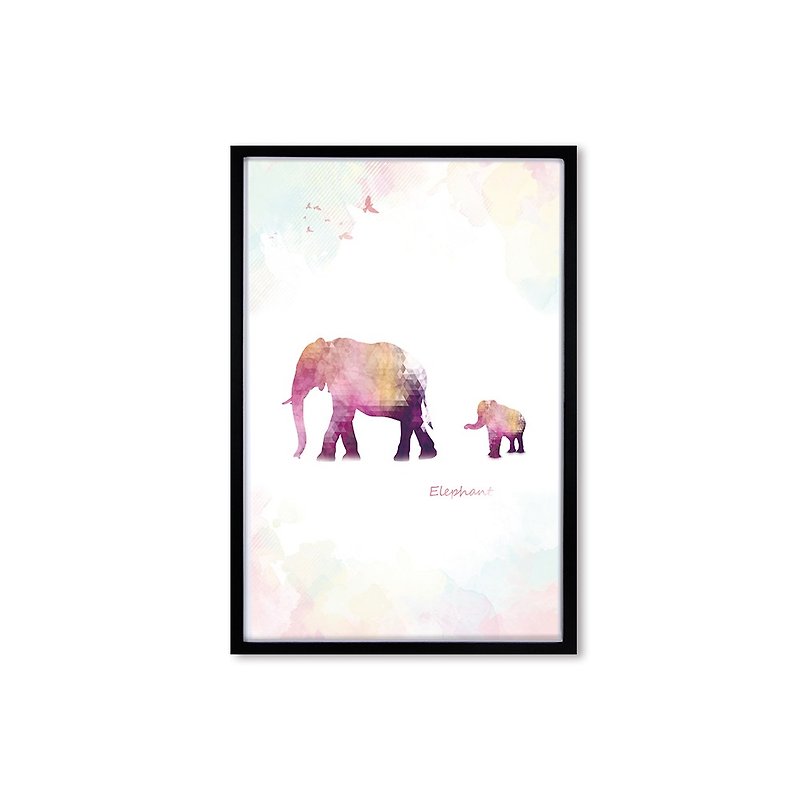 iINDOORS Decorative Frame BEST COMPANION-ELEPHANT Black frame 63x43cm Homedecor - Picture Frames - Wood Pink