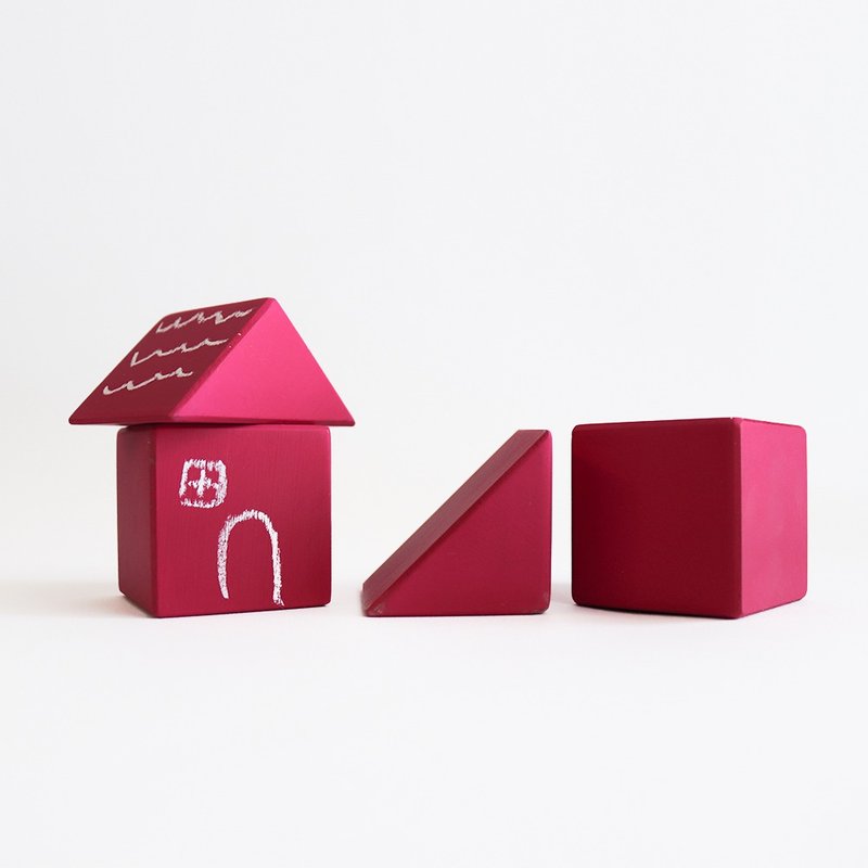 Tsumiki 造型積木黑板 / 紅 - 擺飾/家飾品 - 其他材質 紅色