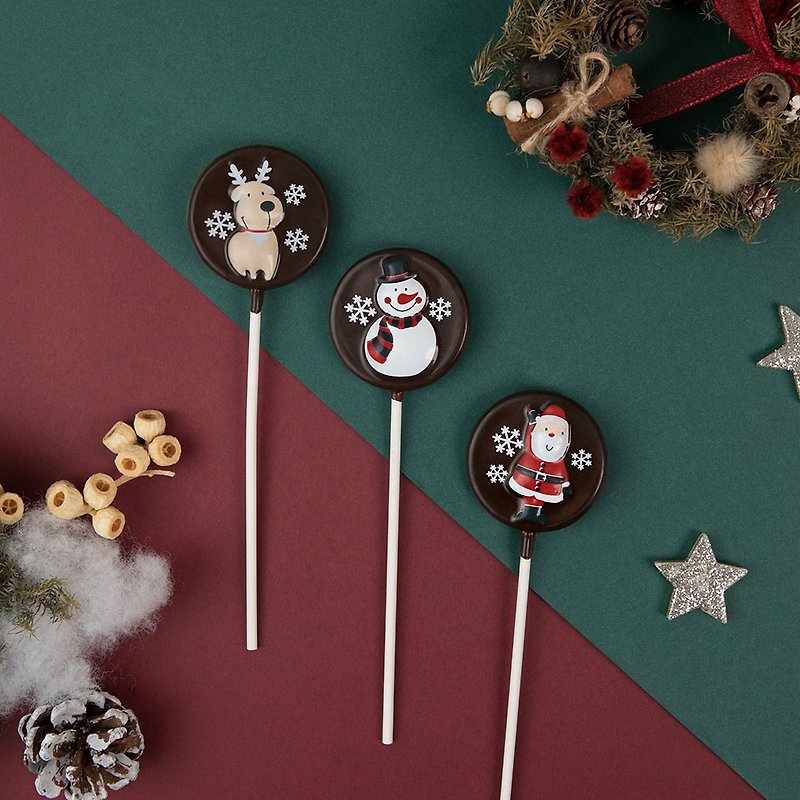 聖誕經典限定款巧克力棒棒糖-10入組 (15g/支) - 朱古力 - 新鮮食材 