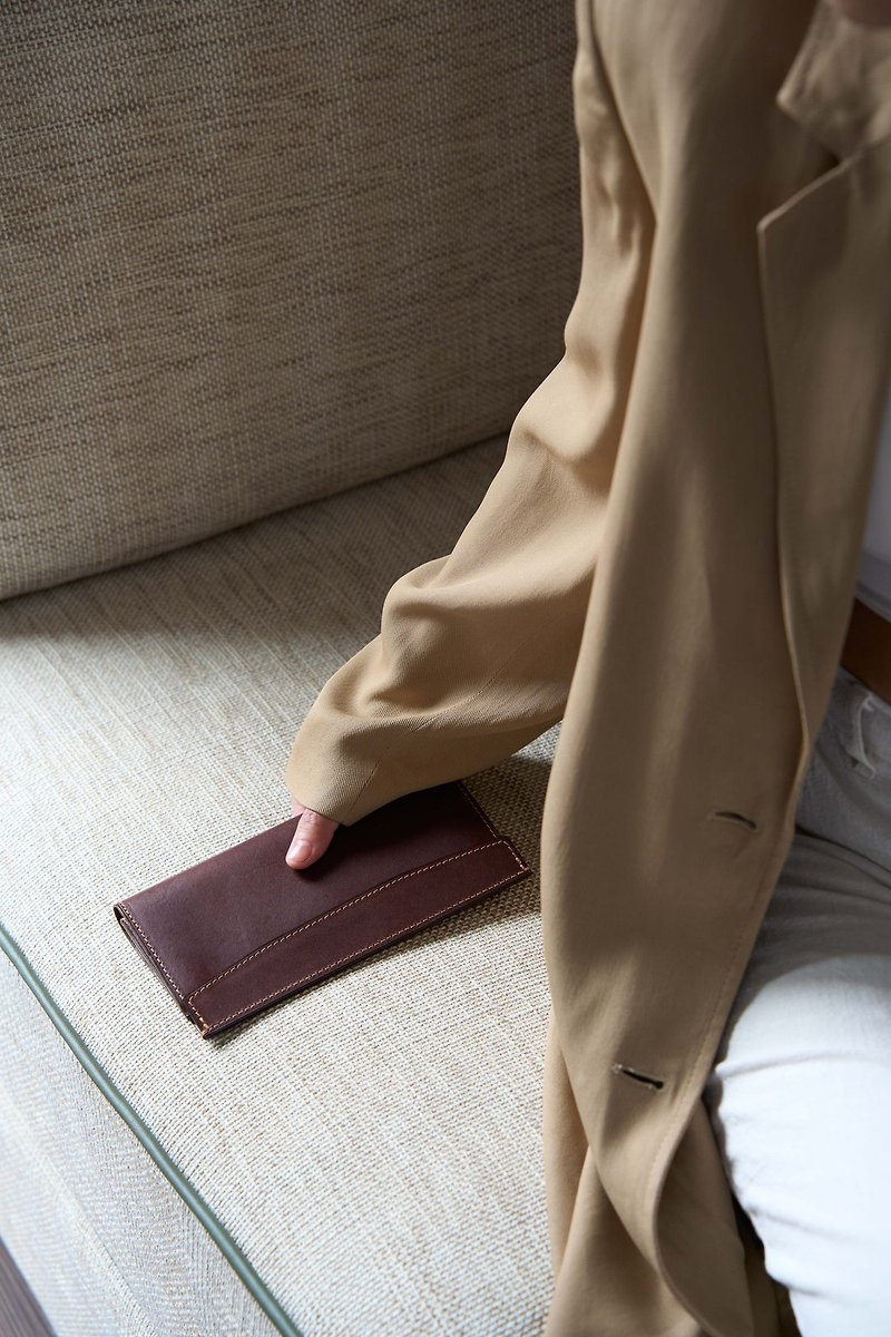 【คลาสเวิร์คช็อป】Handmade Course Flip Long Folder|Wallet|Wallet|Leather|Genuine Leather|Gift