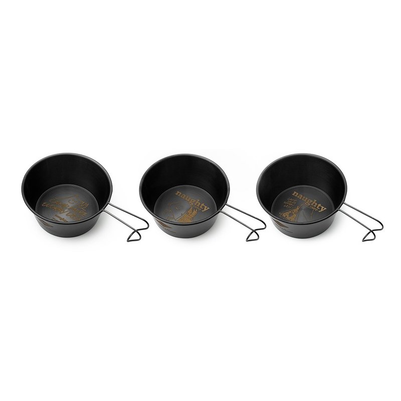 Naughty Camp x Platchamp Japanese Blackened Stainless Steel Raise Bowl - ถ้วยชาม - สแตนเลส 