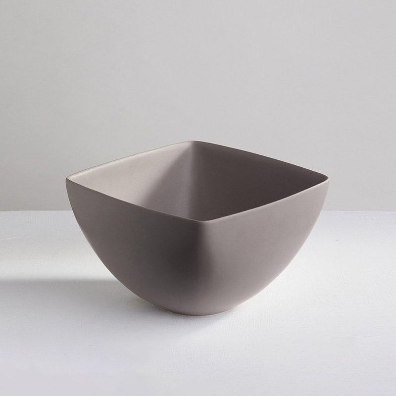 【3,co】Square ornament (large) - Bowls - Porcelain Gray