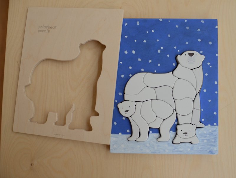 動物拼圖-北極熊 - 拼圖/砌圖 - 木頭 透明