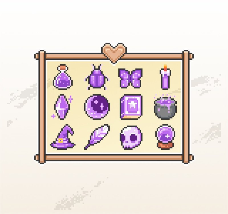 Twitch訂閱者徽章及小奇點徽章/像素游戲風/魔女物品 - Logo 設計/圖案設計 - 其他材質 