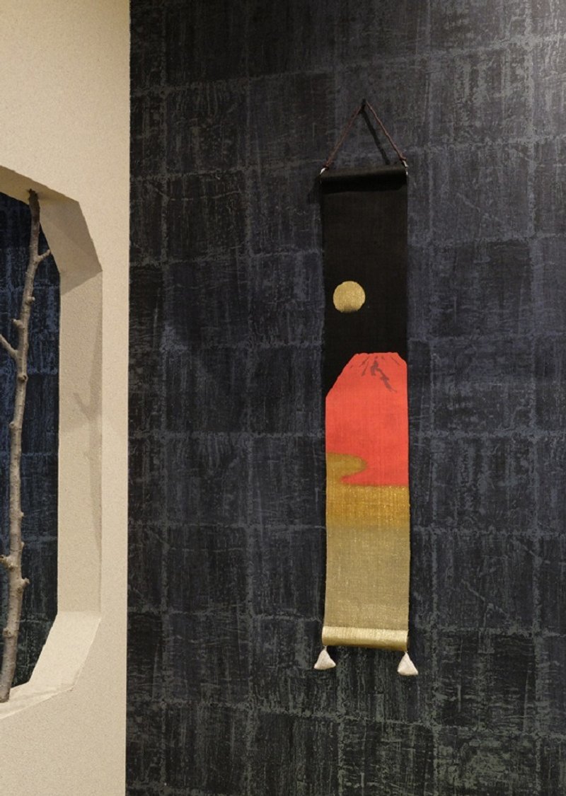 京都手繪豆亞麻吊飾-赤富士 - 擺飾/家飾品 - 棉．麻 