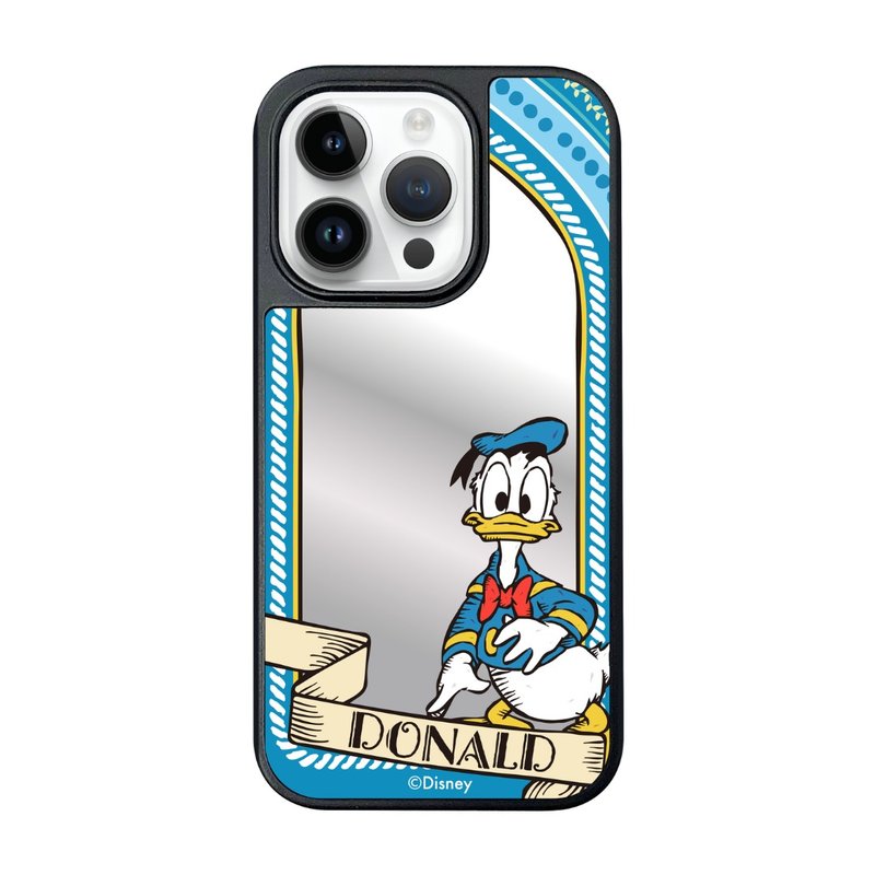 i-Smart-Mirror Phone Case-Linocut Style-iPhone 15 Series-Donald Duck - Phone Cases - Plastic Blue