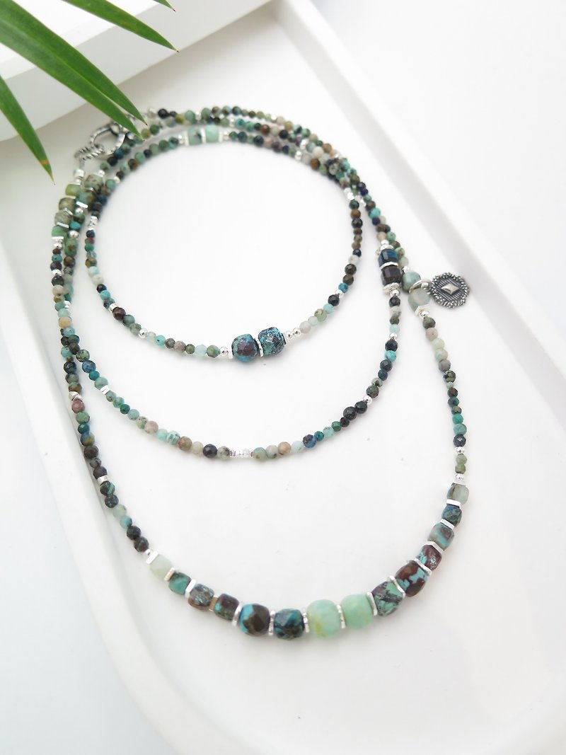 COLE COOL natural stone long necklace size tailor made - Necklaces - Semi-Precious Stones Multicolor