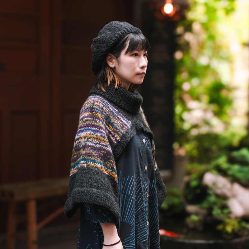 Color-Woven Wool _ Twilight Snow Vest _ Starry Night Black _ Fair Trade - สเวตเตอร์ผู้หญิง - ขนแกะ สีดำ