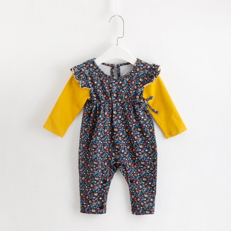 Butterfly strap fake two-piece jumpsuit - Onesies - Cotton & Hemp 