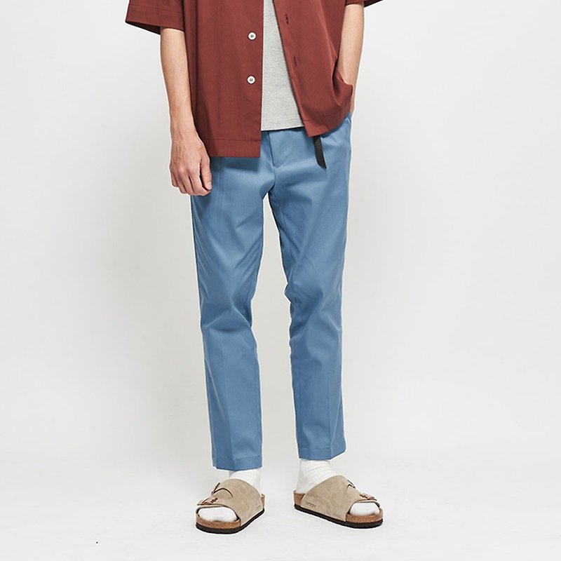 1616 twill discount trousers gray blue - กางเกงขายาว - ผ้าฝ้าย/ผ้าลินิน สีน้ำเงิน