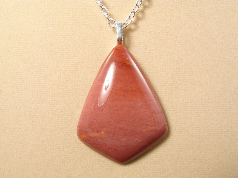 Red Jasper Necklace Mookaite Jasper Red Stone Geometric Pendant Necklace Jewelry - สร้อยคอ - เครื่องประดับพลอย สีแดง