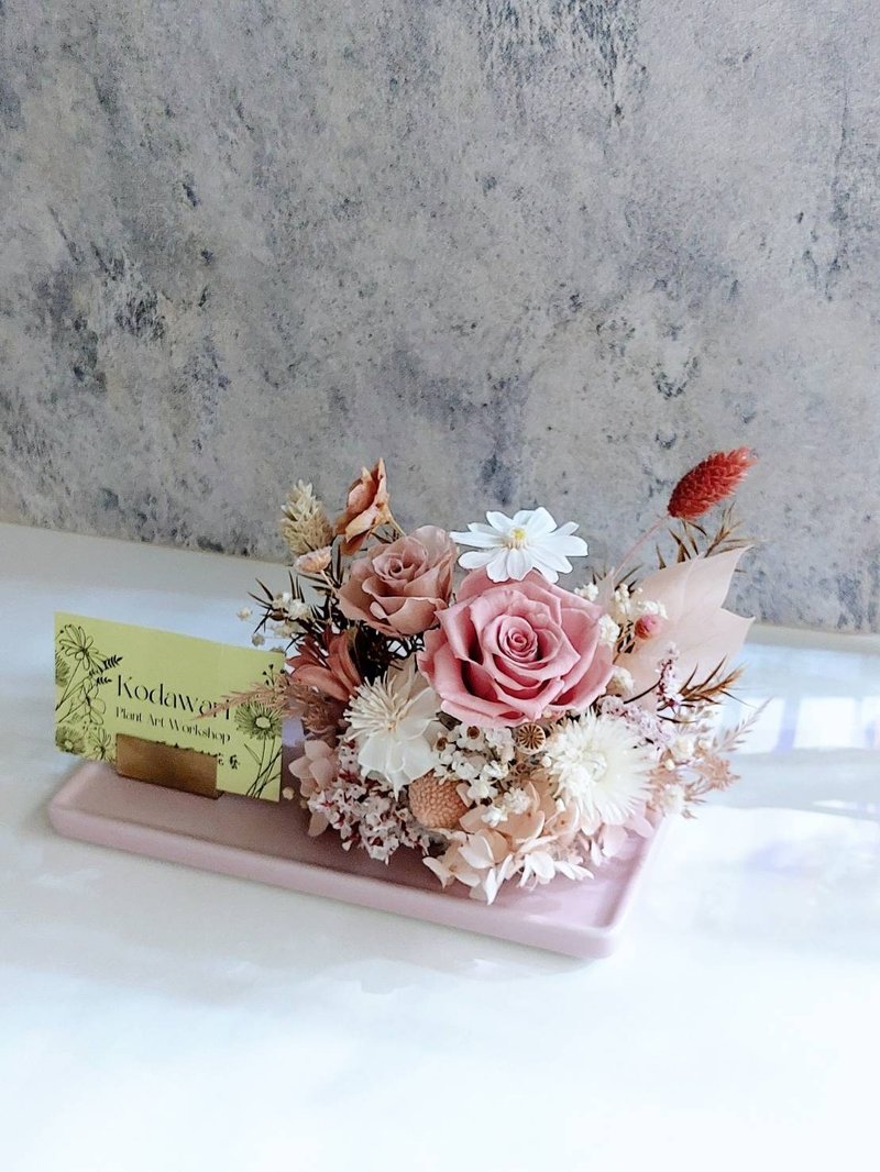 永生花名片座.桌花 開幕花禮 祝賀花禮 喬遷 升遷 生日禮物.聖誕 - 乾燥花/永生花 - 植物．花 