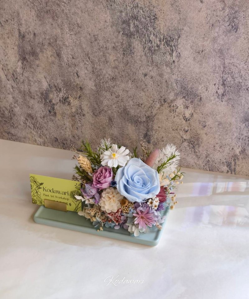 永生花名片座.桌花 開幕花禮 祝賀花禮 喬遷 升遷 生日禮物.聖誕 - 乾花/永生花 - 植物．花 