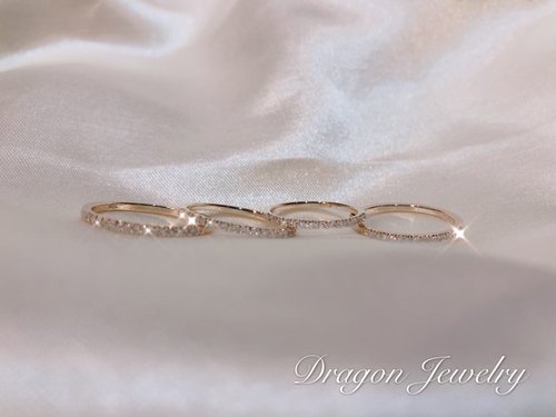 Dragon Jewelry龍珠寶 Dragon Jewelry 18k經典鑽石線戒 強火光天然鑽石