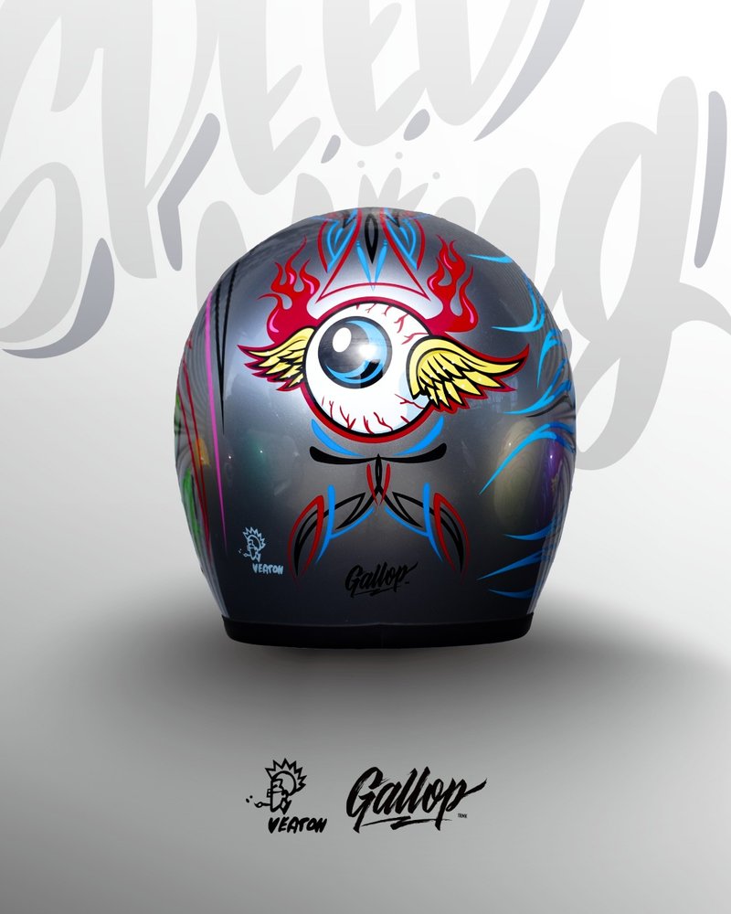 日本 虹彩屋 × Gallop- SPEED KING 復古安全帽 銀色 - 安全帽 - 其他材質 