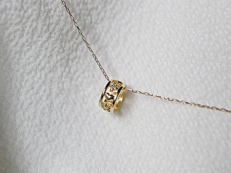 Axle k gold diamond necklace - สร้อยคอ - เพชร สีทอง