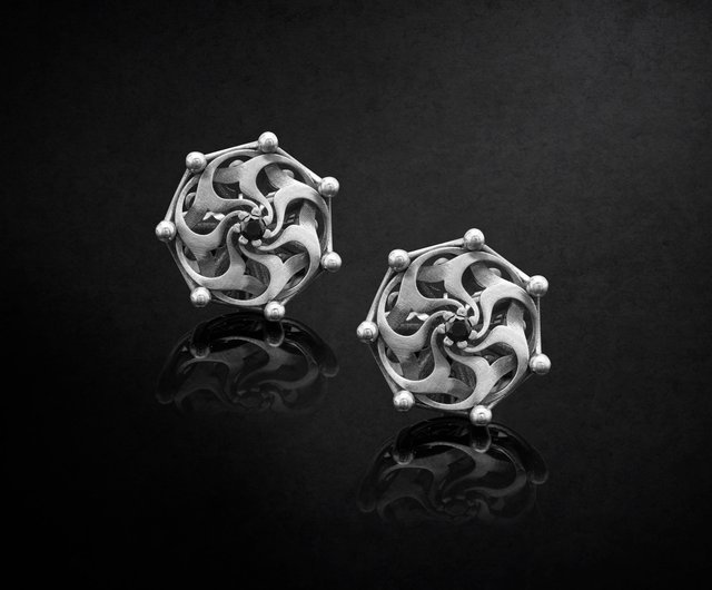 Black & Silver Crystal Cufflinks