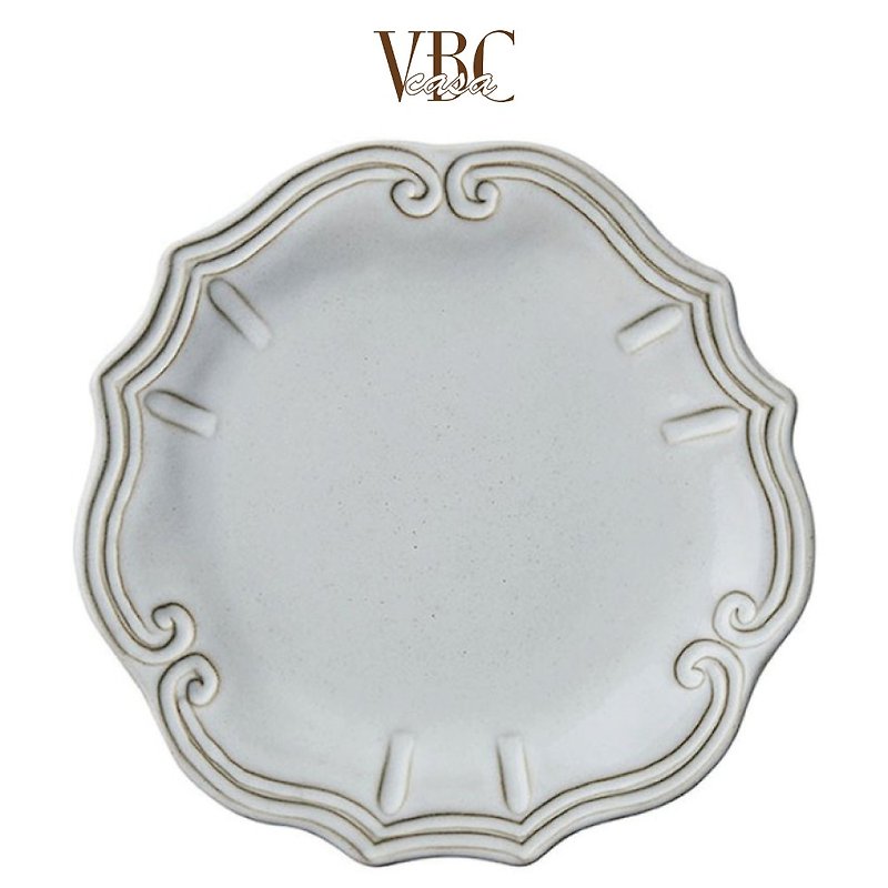 Italian VBC casa │ Baroque series 29 cm main plate/off-white - Plates & Trays - Pottery White