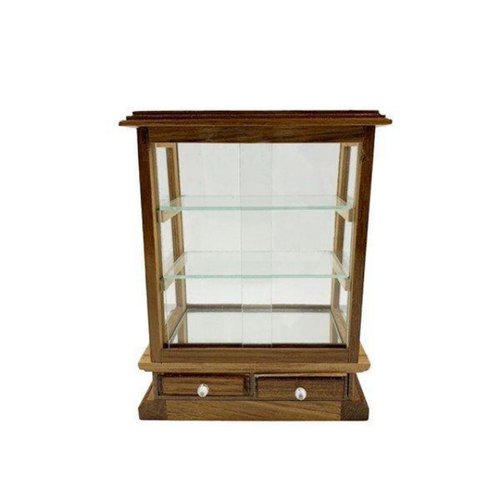 ミニチュア ショーケース 四角 背面引出し 木製ガラスケース
