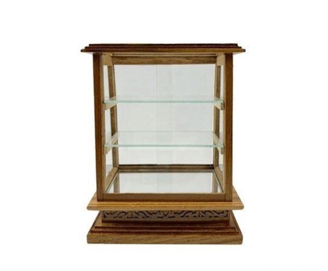 ミニチュア ショーケース 四角 背面引出し 木製ガラスケース