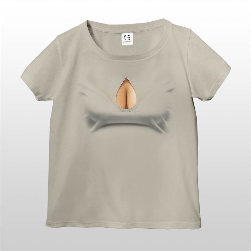 Mousou Drop T-shirt/ GRAY/ WS - Women's Shirts - Cotton & Hemp Gray