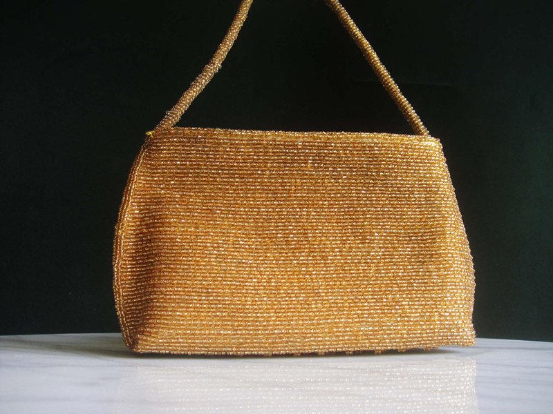 Glorious Era OLD ERA_Early second-hand handmade lady bead bag made in Taiwan - กระเป๋าถือ - วัสดุอื่นๆ 