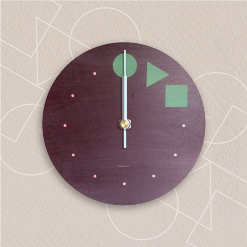 Wall clock [everyone is different and everyone is good] wooden green - นาฬิกา - ไม้ 