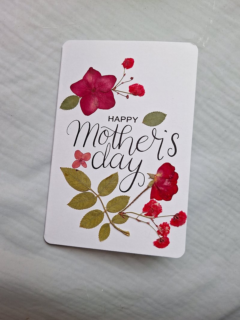 Handmade with real pressed flowers, Greeting Card - การ์ด/โปสการ์ด - กระดาษ หลากหลายสี