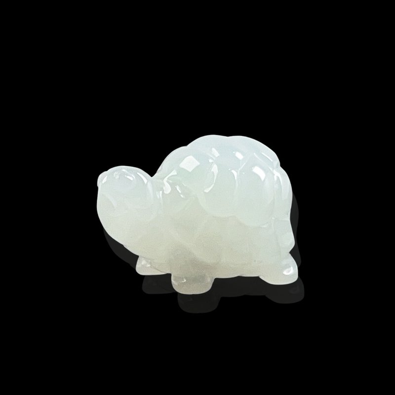 [Auspiciousness and Longevity] Ice Jade Turtle Ornament | Natural Burmese Jade A-grade | Gift - Items for Display - Jade White