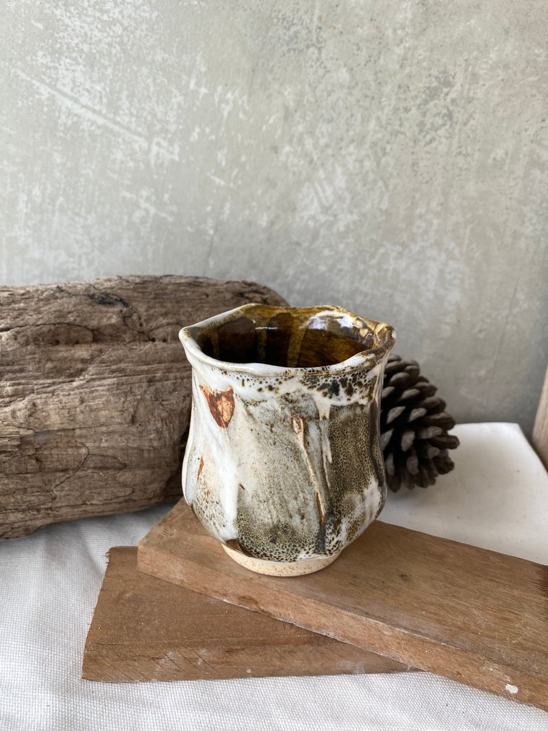 180 ML or 6 Oz Tea Cup Faced Ceramic Uneven Surface Mug Stoneware Coffee Mugs - 花瓶/花器 - 陶 