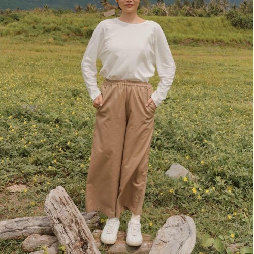 和諧生活有機棉 HarmonyLife 女裝柔滑寬褲-卡其