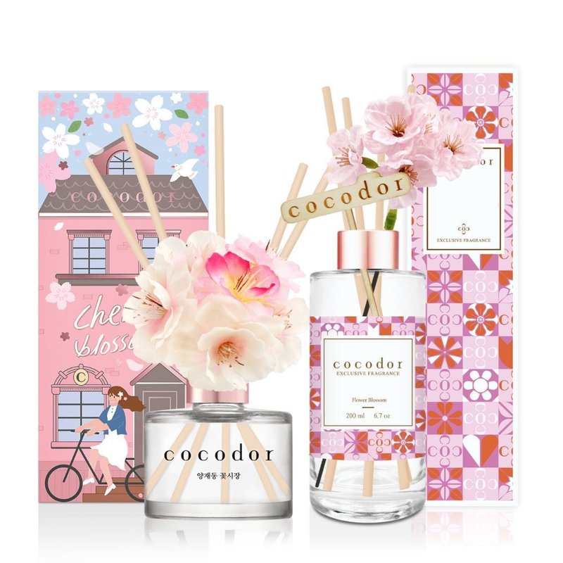 【Set Discount】 cocodor-Cherry Blossom Edition diffuser 120ml + Pink Garden 200ml - น้ำหอม - แก้ว สึชมพู