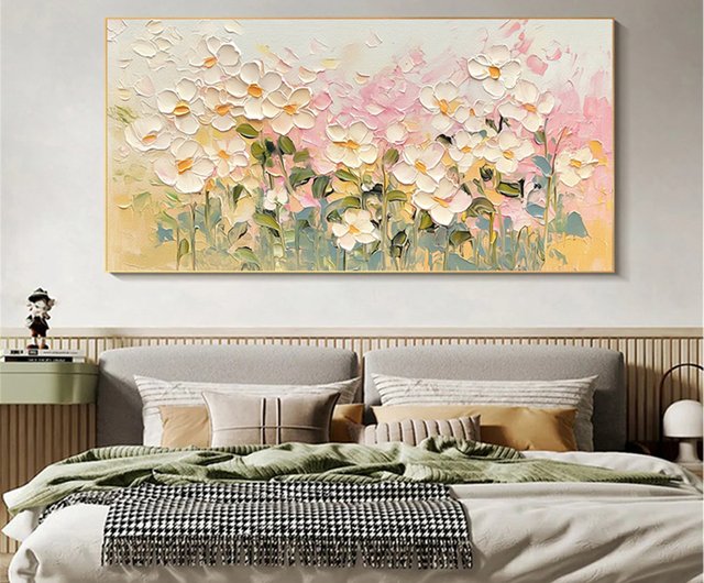 純粋な手描きのヨーロッパの厚い油の質感の抽象的な花 花言葉油絵/抽象画/オリジナル製品/装飾画/掛け画リビングルーム