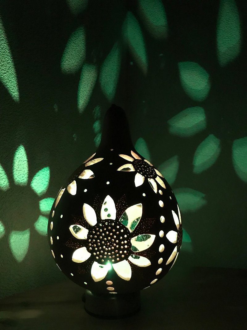 ひょうたんランプ　向日葵モチーフ - 燈具/燈飾 - 其他材質 黃色