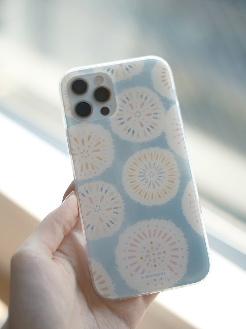 Summer Fireworks iPhone Case Japanese Fresh Phone Case - Phone Cases - Plastic Blue