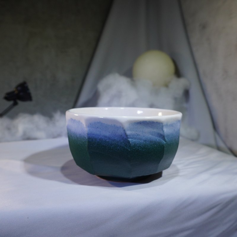 Aoyama hand-cut bowl, tea bowl, water cube, tea wash, water bowl, rice bowl - capacity about 450ml - Bowls - Pottery Multicolor