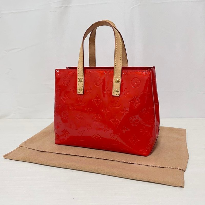 本物 Louis Vuitton ルイヴィトン リードPM トートバッグ ハンドバッグ ヴェルニ レザー レッド 中古 - 手提包/手提袋 - 其他材質 紅色