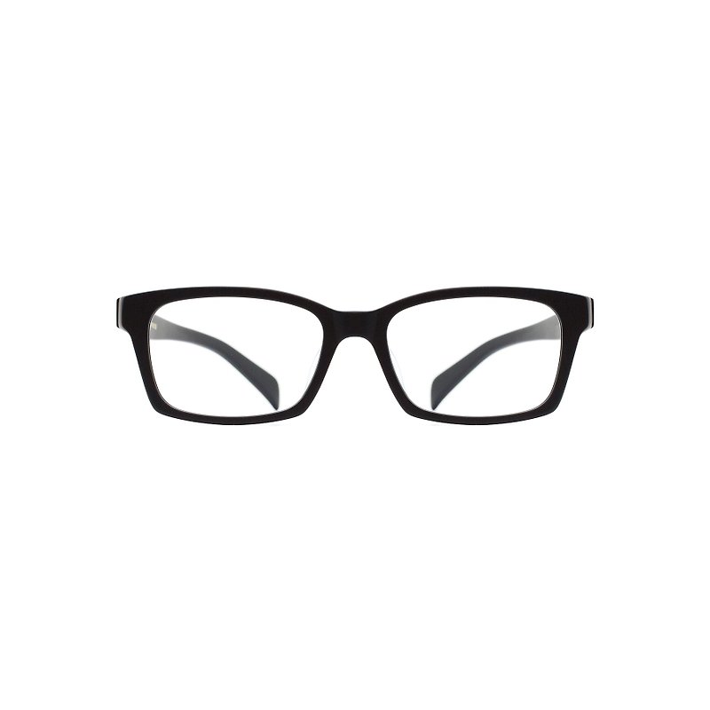 Classic matte black square frame acetate glasses - กรอบแว่นตา - วัสดุอื่นๆ สีดำ