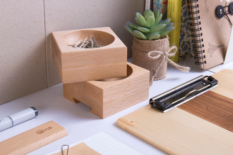 [Magnetic paper clip box] handmade stationery box custom gift storage - กล่องใส่ปากกา - ไม้ 