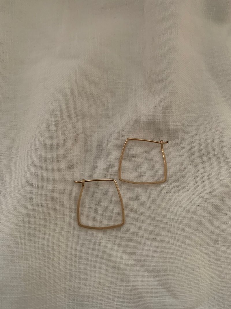 Square hoop earrings - Earrings & Clip-ons - Precious Metals Gold