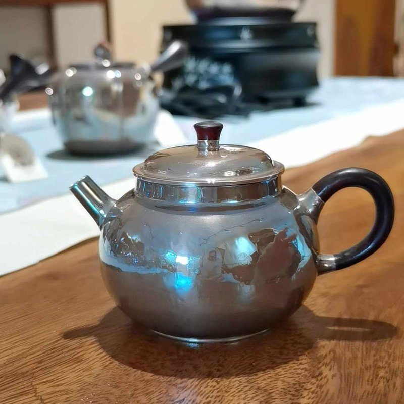 尚幀品 同塵純銀急須 銀壺純銀9999 純手作 紫皮小銀壺 125cc - 茶壺/茶杯/茶具 - 純銀 