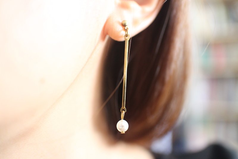 自由-黃銅耳環-可改夾 - 耳環/耳夾 - 銅/黃銅 多色