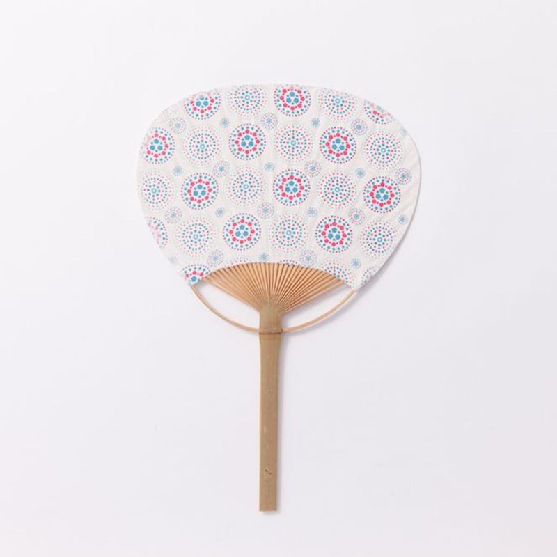 Mino handmade cloth fan / fireworks / light red and blue - Electric Fans - Bamboo 