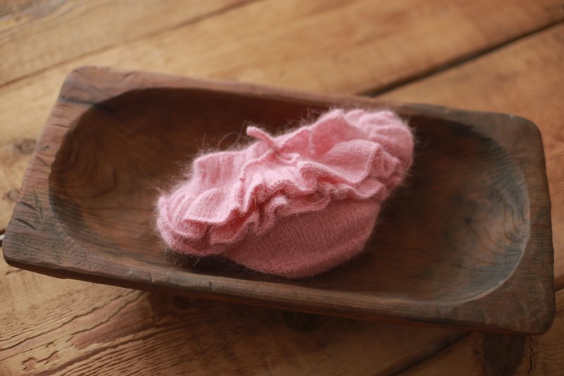baby bloomers photography prop, newborn ruffled panties, newborn photo prop - 嬰兒手鍊/飾品 - 羊毛 粉紅色