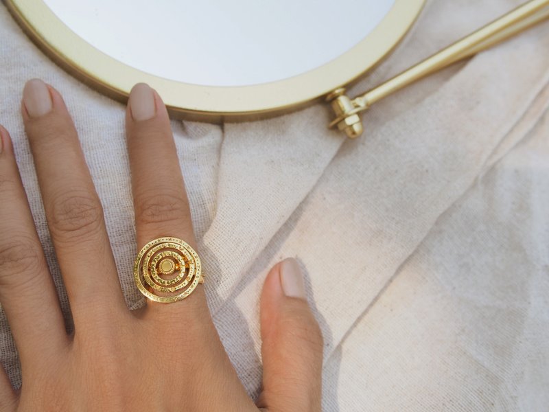 Stellar Rings Set, Set of 4 star rings, 925 Sterling Silver Rings. - 戒指 - 純銀 金色
