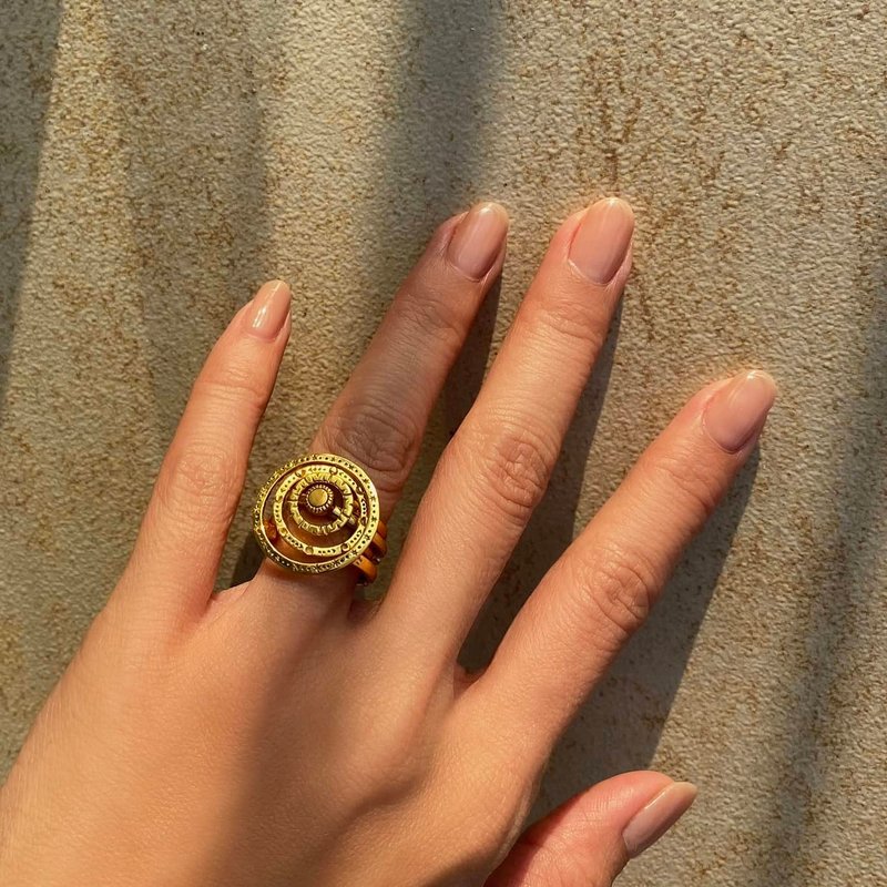 星辰戒指組，4件星形戒指組合，925純銀戒指。 - 戒指 - 純銀 金色