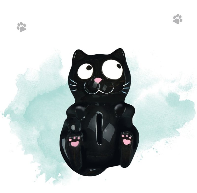 Black Cat Ed-Wealth Money Box - Coin Banks - Pottery Black