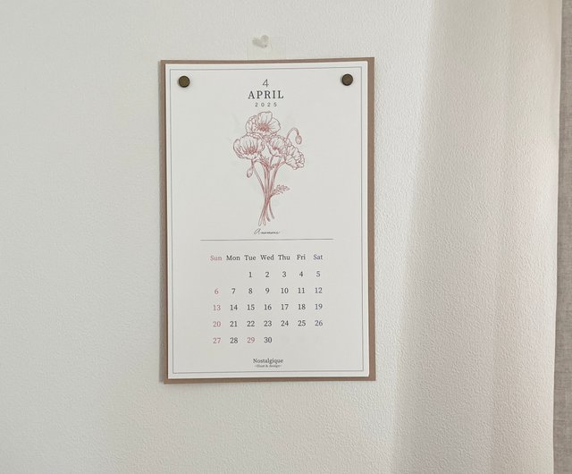 2025年】ボタニカル壁掛けカレンダー - ショップ Nostalgique~illust