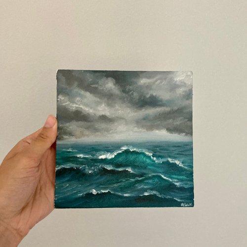 油絵 油彩 油彩画 ミニ絵画 【海】 | HIROSHI1990