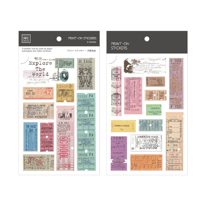 【Print-On Stickers 轉印貼紙】no.129-旅者藏票 | 復古系列 - 貼紙 - 其他材質 咖啡色